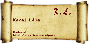 Karai Léna névjegykártya